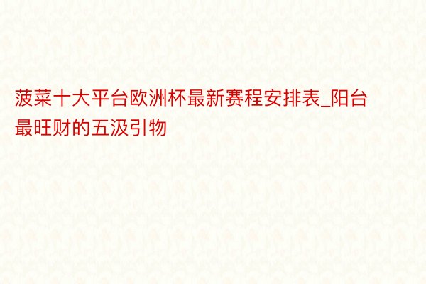 菠菜十大平台欧洲杯最新赛程安排表_阳台最旺财的五汲引物